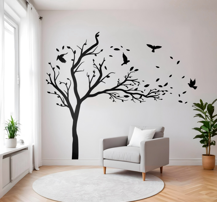 Efterårets træscene wallsticker - TenStickers
