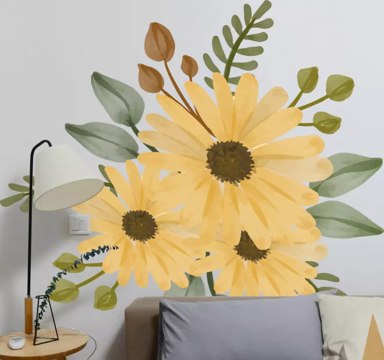 Efterårsfarver solsikker wallsticker - TenStickers