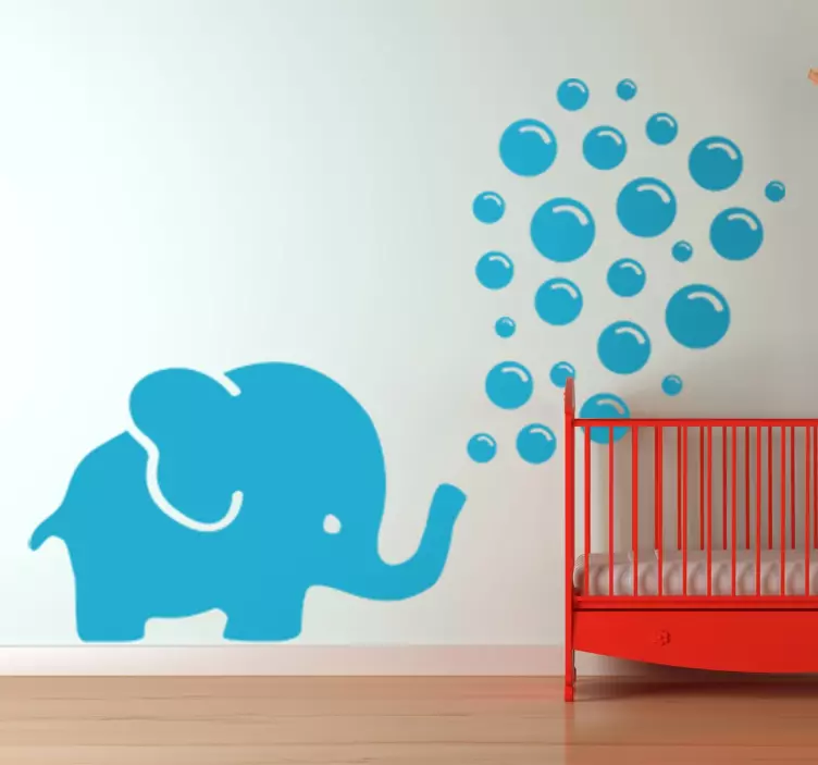 Elefant, der blæser bobler vægklistermærke - TenStickers
