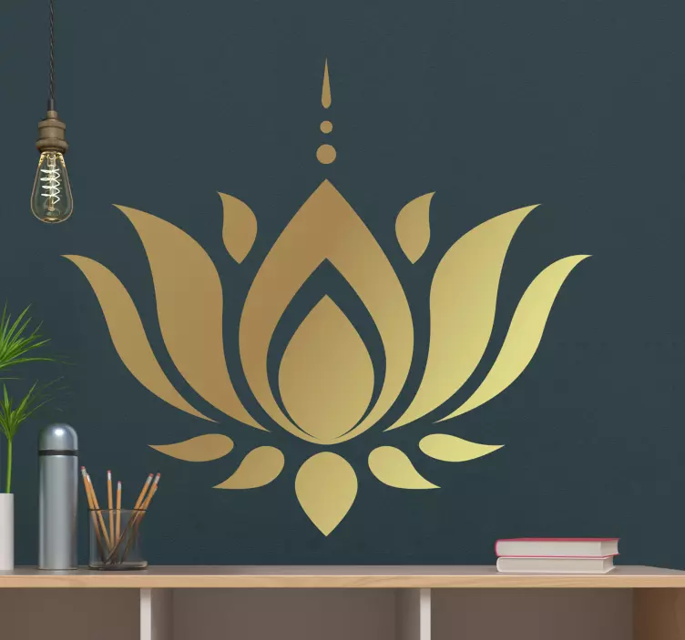 Elegant ornamental lotus flowe væg klistermærke - TenStickers