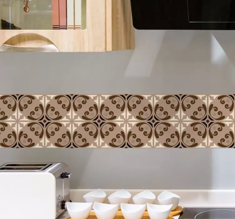Elegant beige mønster flise klistermærke - TenStickers
