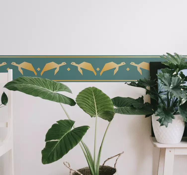 Elegant fuglemønster kantbånd klistermærke - TenStickers