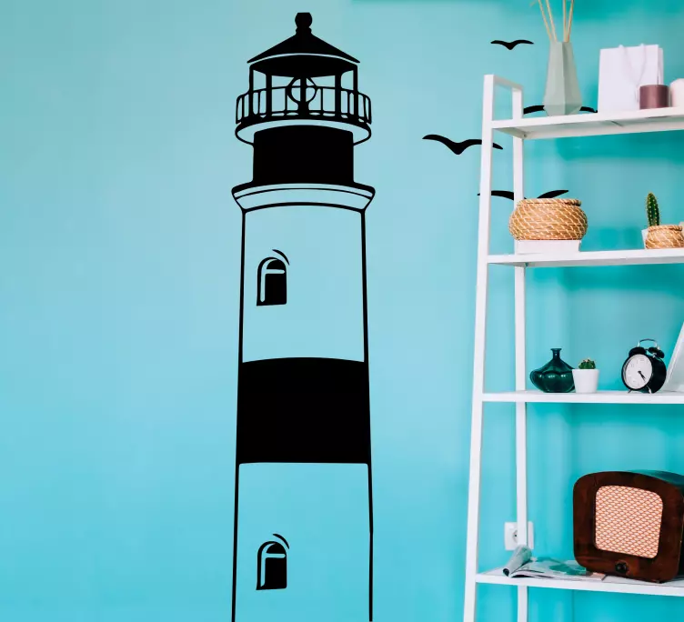 Elegant fyr og fugl marine klistermærke - TenStickers
