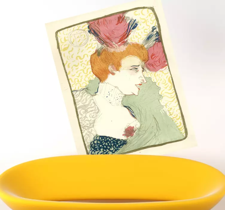 Elegant portrætillustration kunstklistermærke - TenStickers