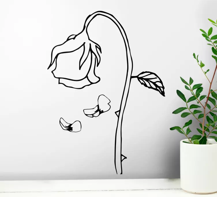 Elegant rosenkontur stue wallsticker - TenStickers