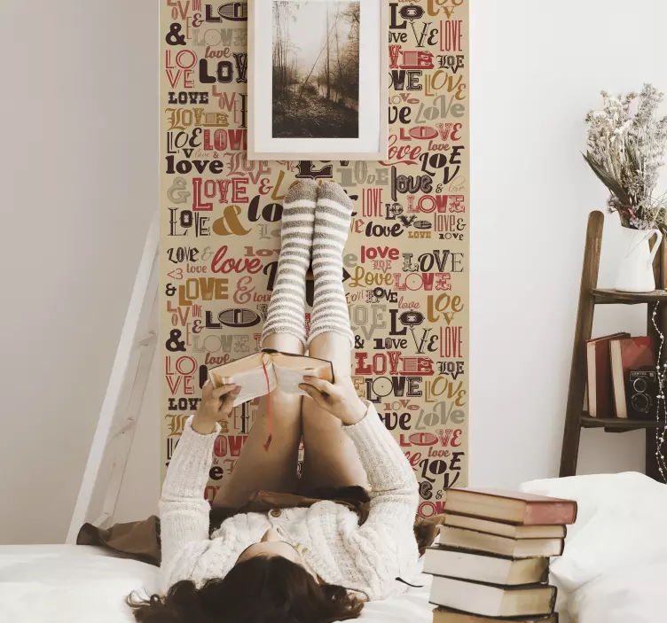 Kærlighed typografi kærlighed klistermærke - TenStickers