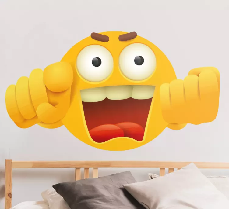 Emoji, der bliver sur på muren - TenStickers