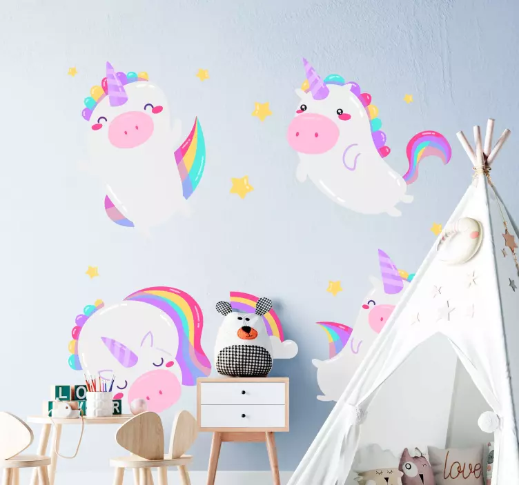 Enhjørning nat fe væg klistermærke - TenStickers