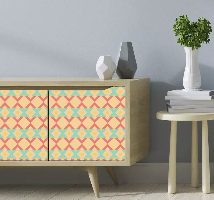 Mærkat med etnisk orange ornamentmøbler - TenStickers