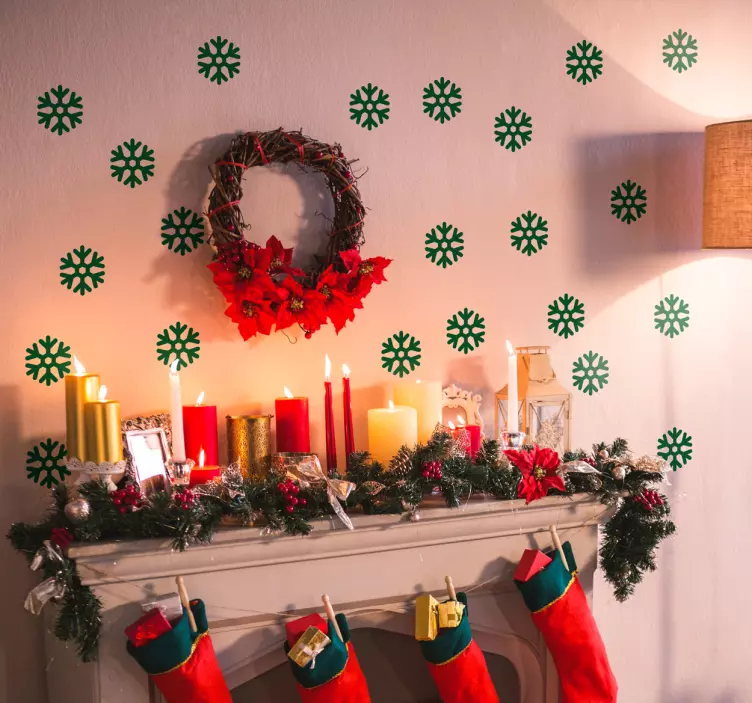 Faldende snefnug jule wallsticker - TenStickers