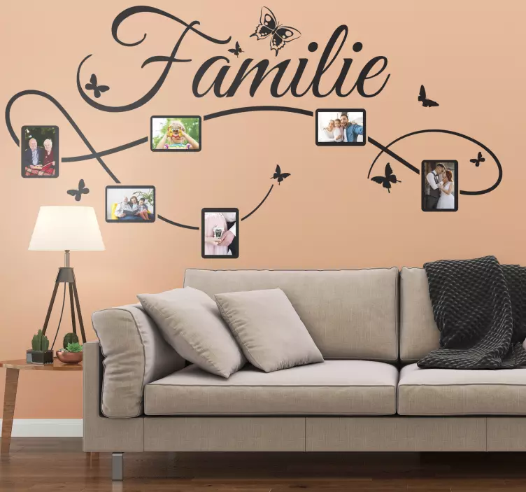 Familie hjem tekst væg klistermærke - TenStickers