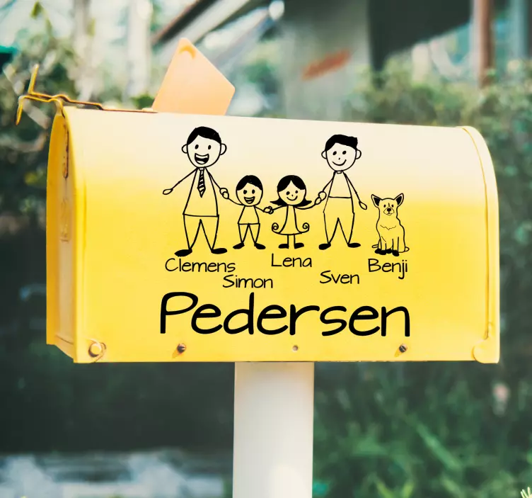 Familiefigurkunst selvklæbende tavle - TenStickers