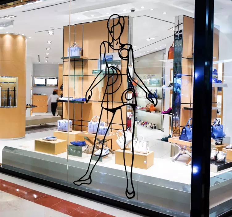 Fancy pige skitse mærkat - TenStickers