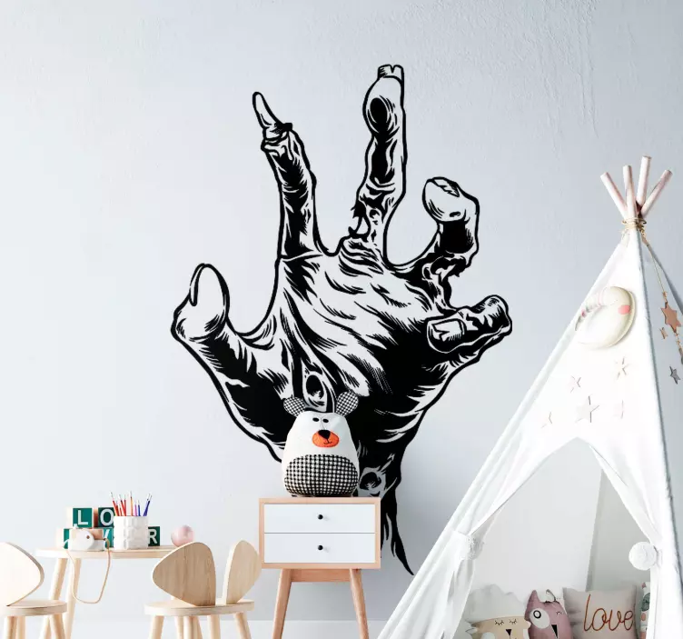 Fantastisk mummy hånd halloween klistermærke - TenStickers