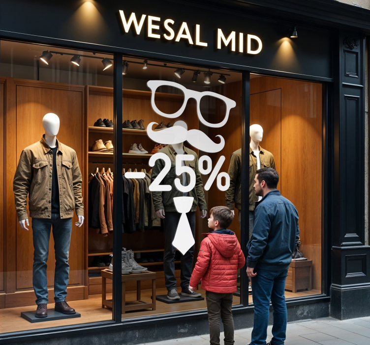 Fars dags rabat butiksvinduer klistermærke - TenStickers