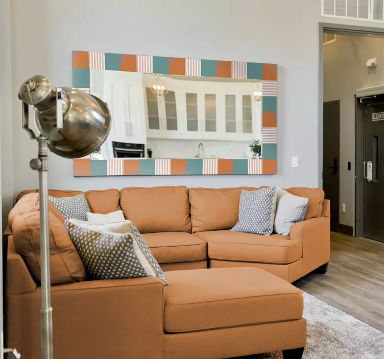 Farverig geometrisk ramme wallsticker dyr - TenStickers