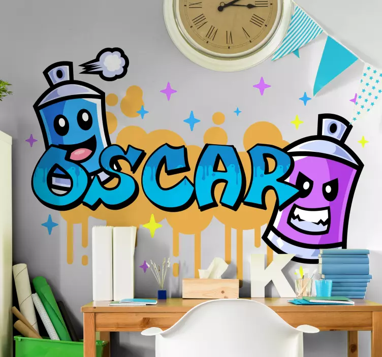 Farverig graffiti bymærkat - TenStickers