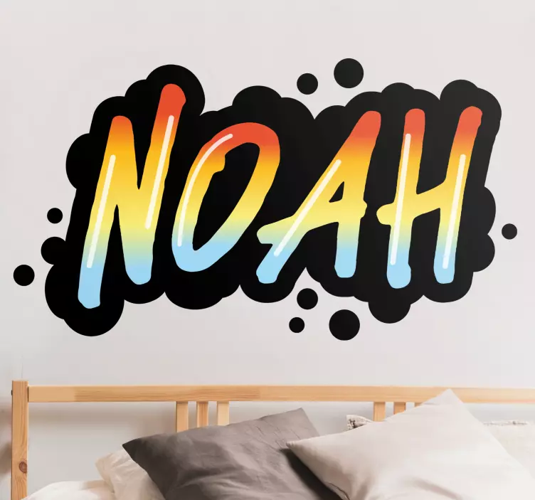 Farverig graffitti maleri tekst tilpasset klistermærke - TenStickers