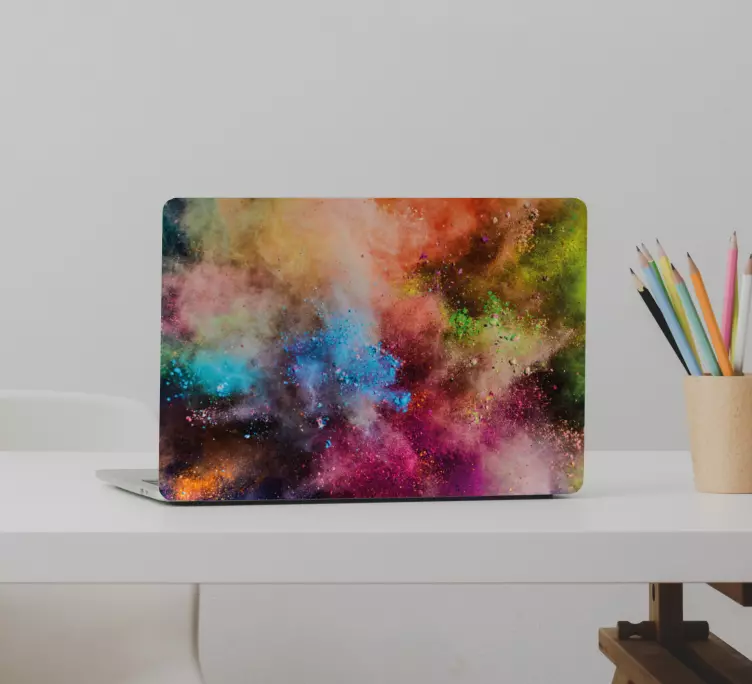 Farverig kosmisk hvirvel klistermærke til bærbar - TenStickers