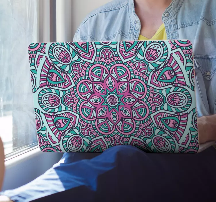 Farverig mandala bærbar klistermærke - TenStickers
