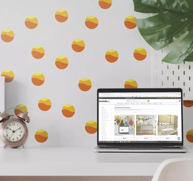 Farverige cirkelmønstre geometrisk klistermærke - TenStickers