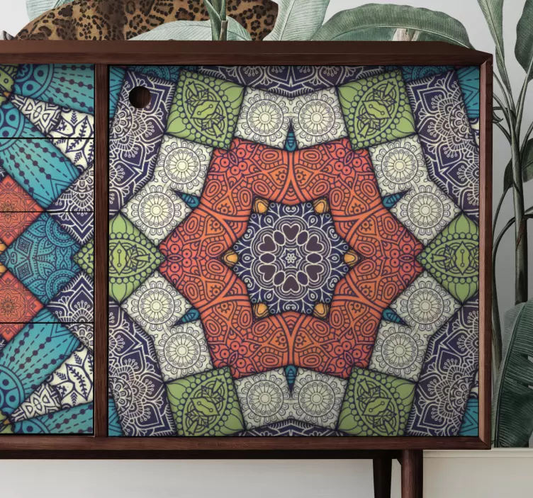 Farverige firkantet dekoration fliser sticker - TenStickers