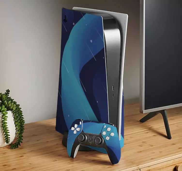 Farverige flydende former baggrund ps5 mærkat - TenStickers