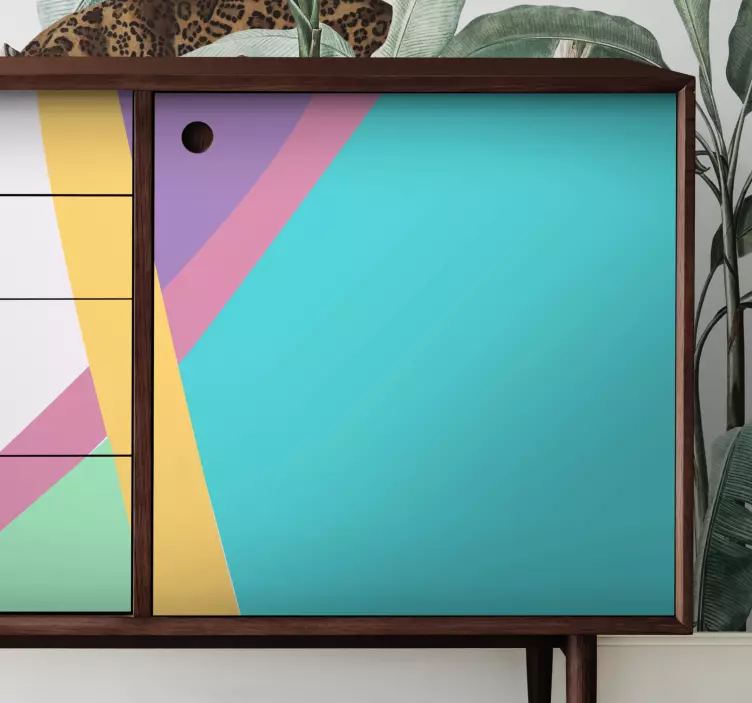 Farverige geometriske mønstre folie til møbler - TenStickers