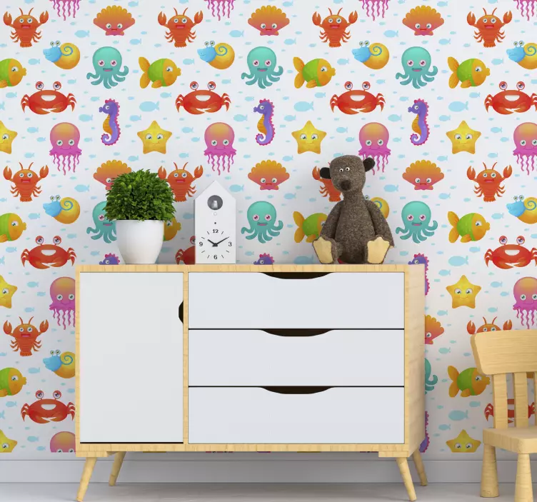 Farverige havdyr klistermærke dyr - TenStickers