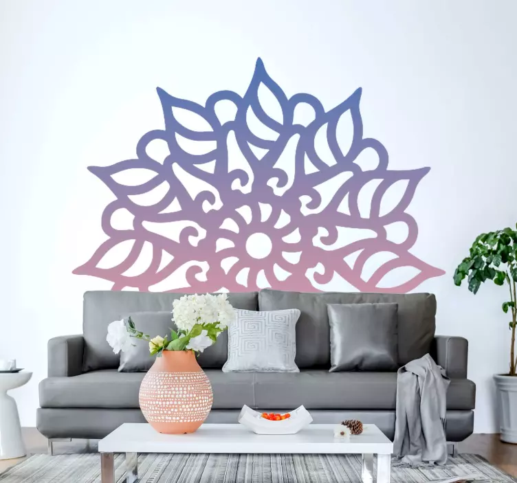 Farverig mandala wallsticker - TenStickers