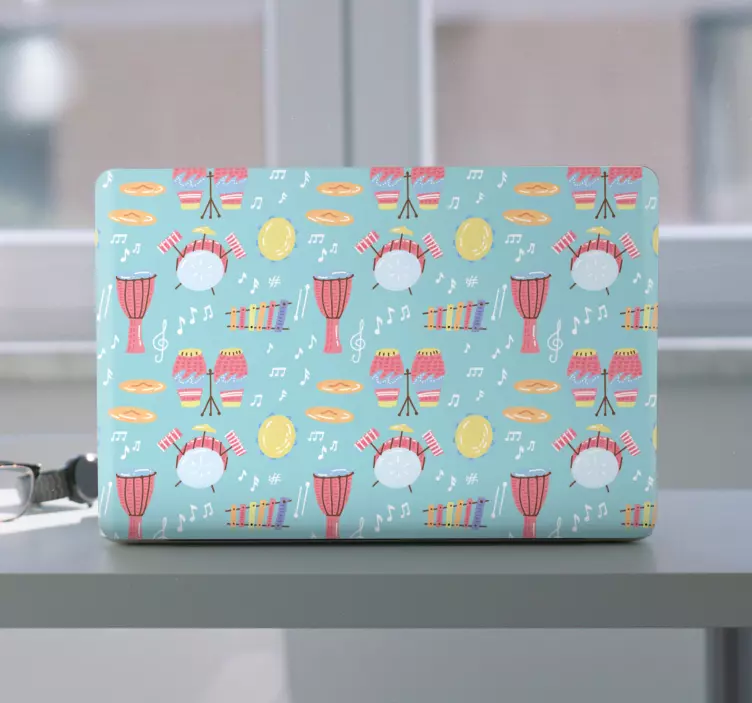 Farverige musikelementer klistermærke til bærbar - TenStickers