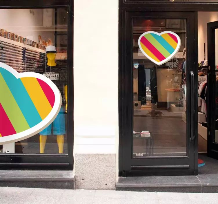 Farverigt hjerte klistermærke - TenStickers