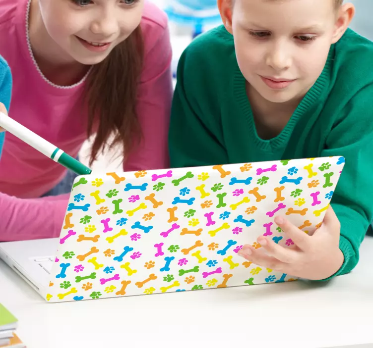 Farverigt knoglemønster (bærbar) bærbar hud - TenStickers