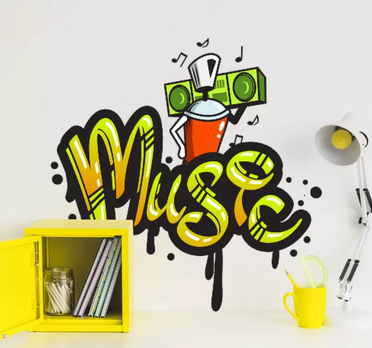 Farverigt musiktema wallsticker dyr - TenStickers