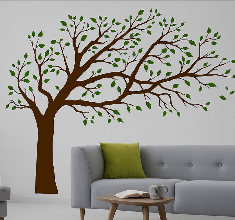 Farverigt sandhedens træ stue wallsticker - TenStickers