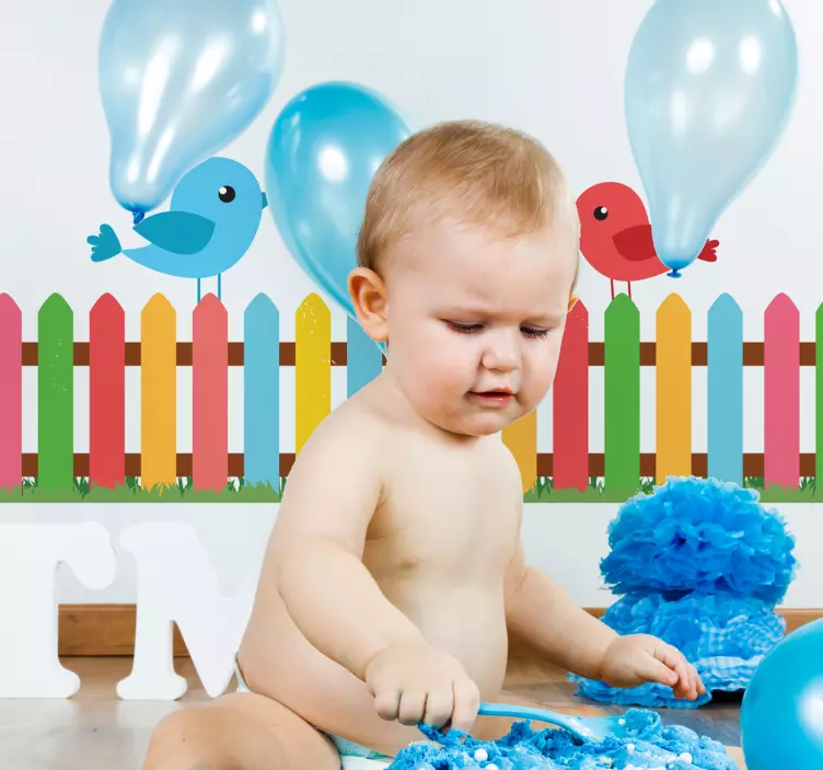 Farvet stakit og fulg kantbånd sticker - TenStickers