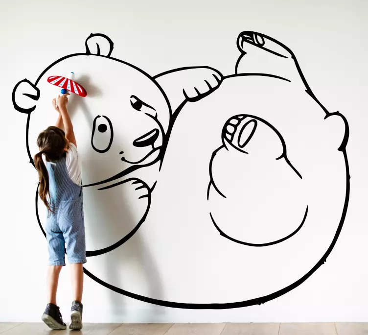 Fedt sjovt panda illustration klistermærke - TenStickers