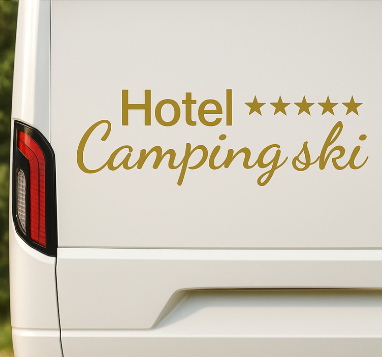Femstjernet hotelcamping klistermærke til campingvogn - TenStickers