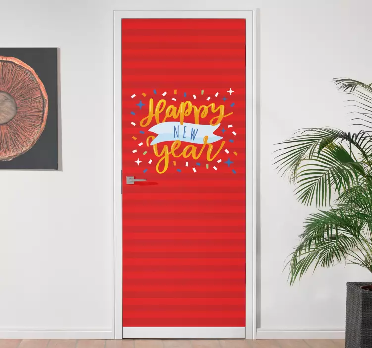 Juleklistermærke festlige nytårshilsner - TenStickers