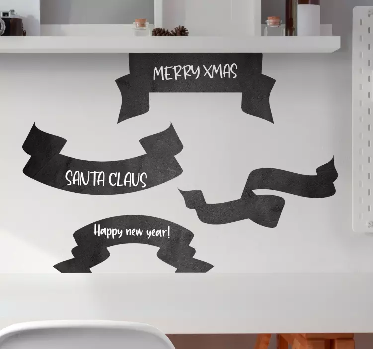 Festligt bannersæt tavle klistermærke - TenStickers