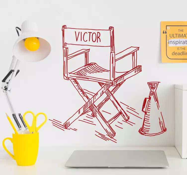 Film direktør stol personlig klistermærke - TenStickers