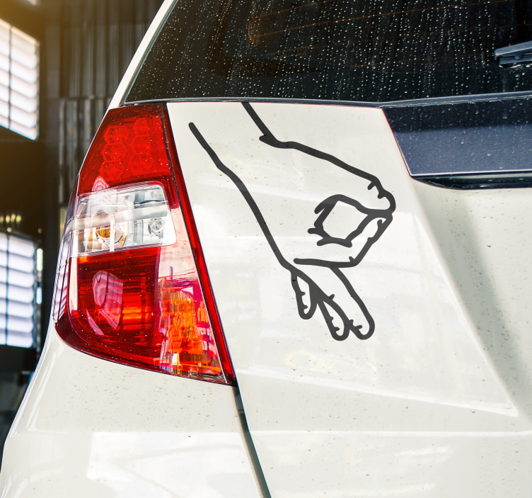 Fingrene i cirkel klistermærke til bil - TenStickers