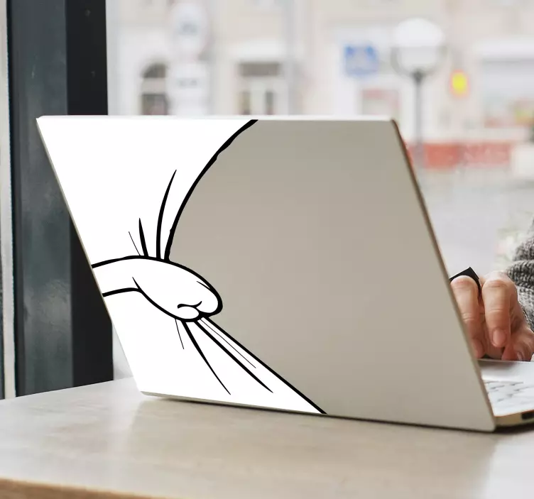 Finurlig håndillustration Laptop klistermærke - TenStickers