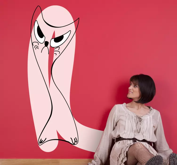 Finurlig kat silhuet klistermærke - TenStickers