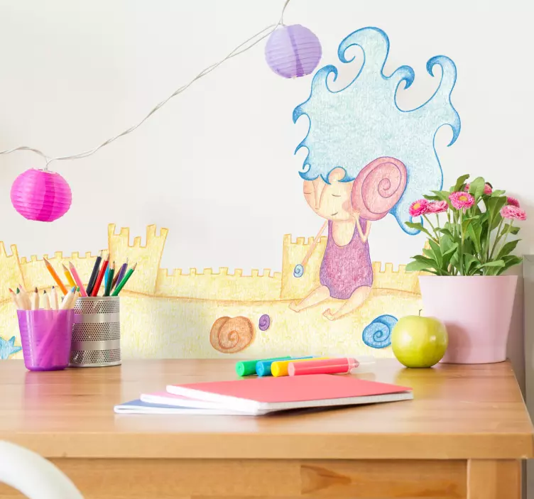 Finurlig sneglefigur klistermærke til børn - TenStickers