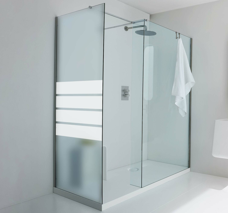 Fire monocolor -striber brusebadskærm - TenStickers