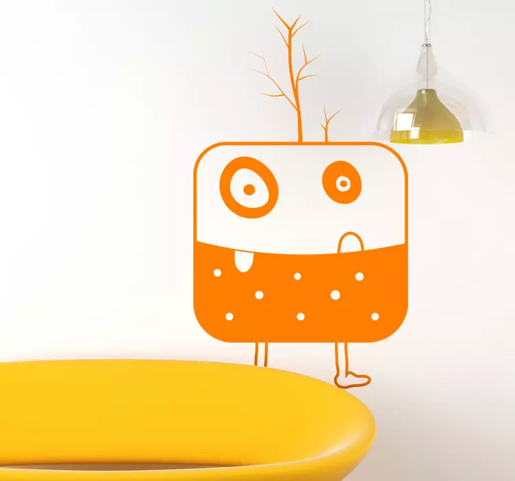 Firkantet monster klistermærke - TenStickers