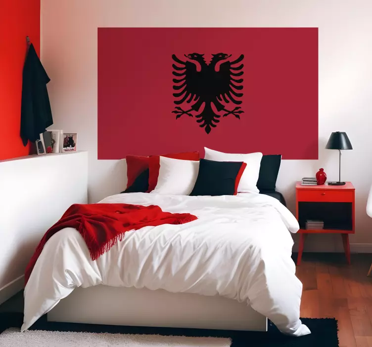 Flag fra albaniens vægklistermærke - TenStickers