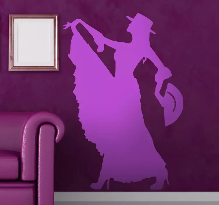Flamenco danser monokrom klistermærke - TenStickers