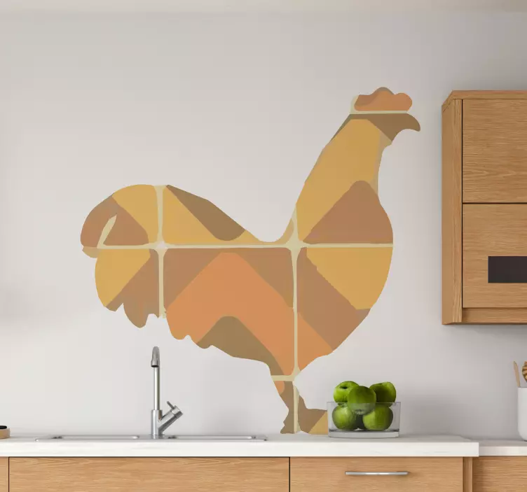 Flisebelagt hane fliser klistermærke - TenStickers